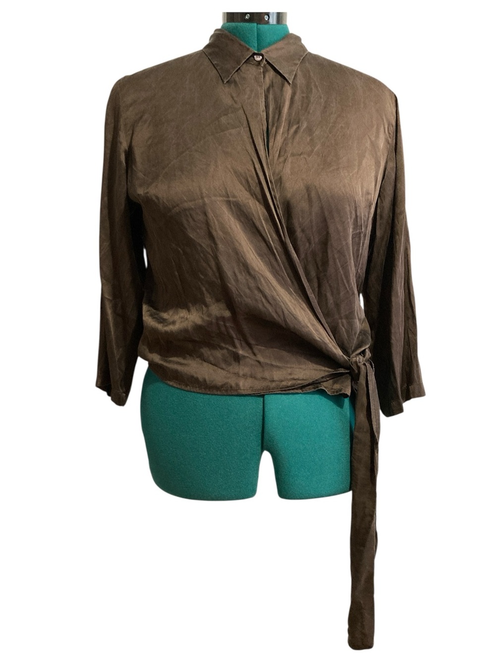 Vintage Tracy M. 100% Silk Wrap Blouse
